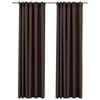 vidaXL pimendavad kardinad konksudega, 2 tk pruunikashall 140 x 225 cm