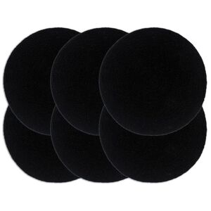 vidaXL lauamatid 6 tk, must, 38 cm, &uuml;mmargune, puuvill