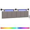 vidaXL Rippuv voodipeats LED-valgustusega Pruunikashall kangas