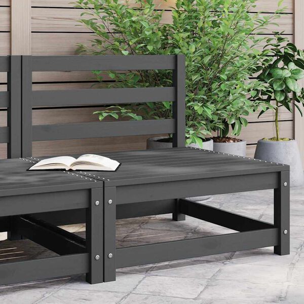 vidaXL keskmine aiadiivani osa, hall, männipuit