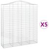 vidaXL kaarekujulised gabioonkorvid 5 tk, 200x50x220/240 cm, raud