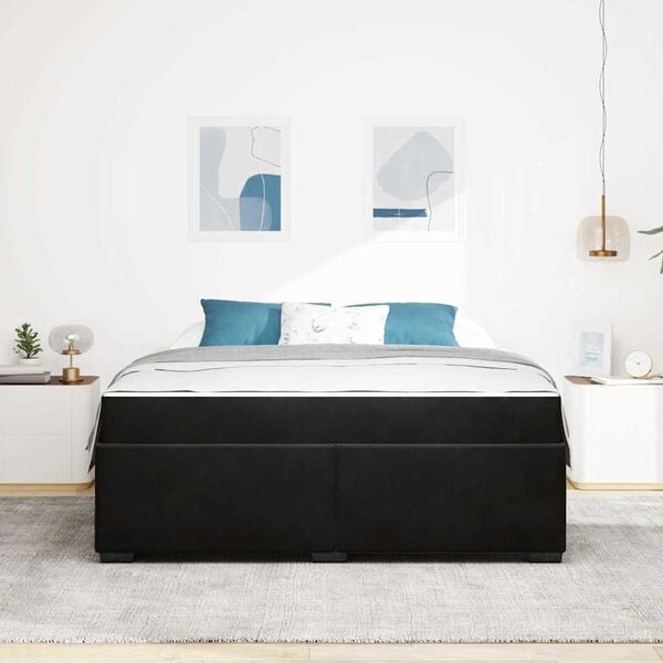 vidaXL Voodi raam madratsiga Must 180 x 200 cm kangas