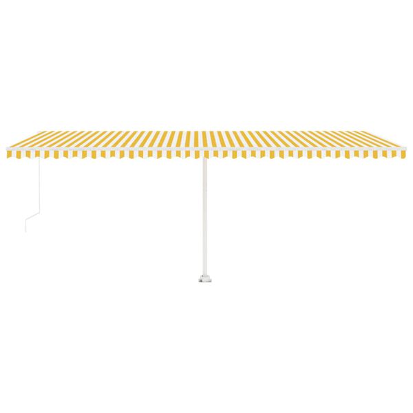 vidaXL iseseisev k&auml;sitsit&otilde;mmatav varikatus, 600x350 cm, kollane/valge