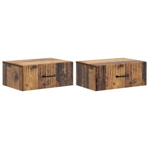 vidaXL Seinale kinnitatav &ouml;&ouml;tis 2 pcs Vana puit 49 x 34,5 x 20 cm