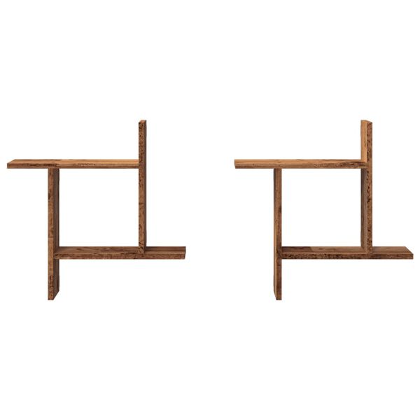 vidaXL seinariiulid 2 tk, vana puidu, 50x12x50 cm, tehispuit