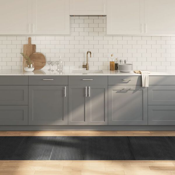 vidaXL vaip, ristk&uuml;likukujuline, hall, 80 x 400 cm, bambus