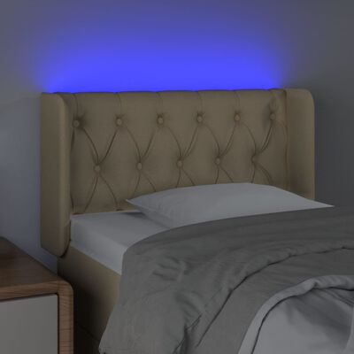 vidaXL LED-voodipeats, kreemjas, 83x16x78/88 cm, kangas