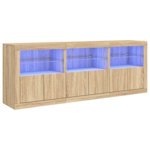 vidaXL puhvetkapp LED-tuledega, Sonoma tamm, 181,5 x 37 x 67 cm