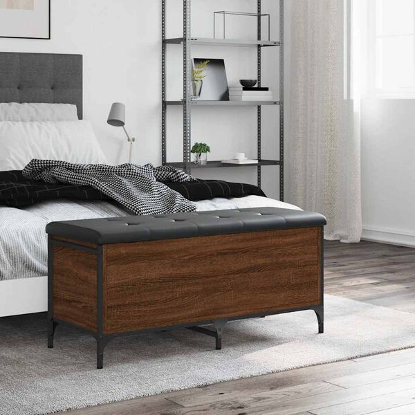 vidaXL hoiupink, pruun tamm, 102 x 42 x 45 cm, tehispuit