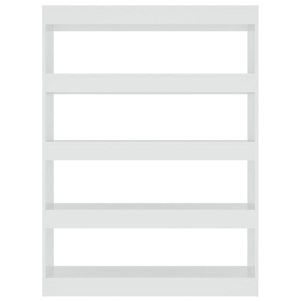 vidaXL raamaturiiul/ruumijagaja, k&otilde;rgl&auml;ikega valge, 100 x 30 x 135 cm
