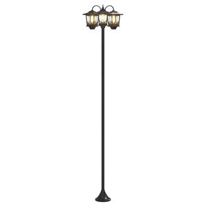 vidaXL 3-Pealine Lamp Post Must 16 x 16 x 187 cm Alumiinium ja ABS
