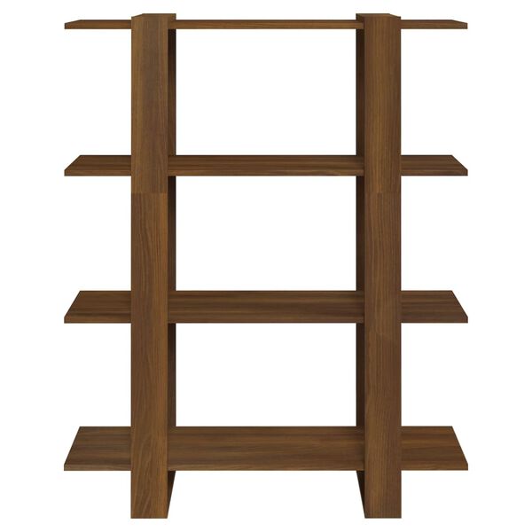 vidaXL raamaturiiul/ruumijagaja, pruun tamm, 100x30x123,5 cm