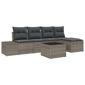 vidaXL Aia Diivanikomplekt padjaga 5 pcs Helehall pol&uuml;rotang