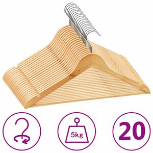 vidaXL 20 tk riidepuud, libisemiskindel, lehtpuit