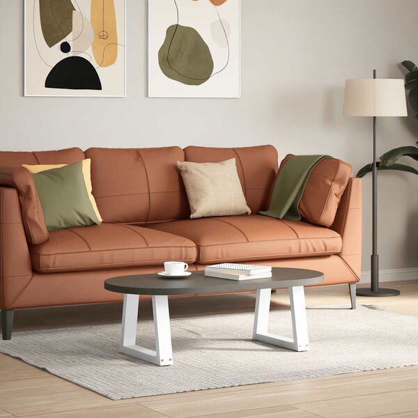 vidaXL kohvilaua jalad, V-kujulised, 2 tk, valged, 30 x (30&ndash;31,3) cm, teras