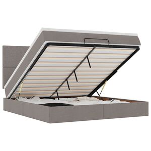 vidaXL ottomani voodi madratsiga, pruunikashall, 160x200 cm, kangas