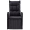vidaXL 7-osaline aiamööbli komplekt patjadega, must