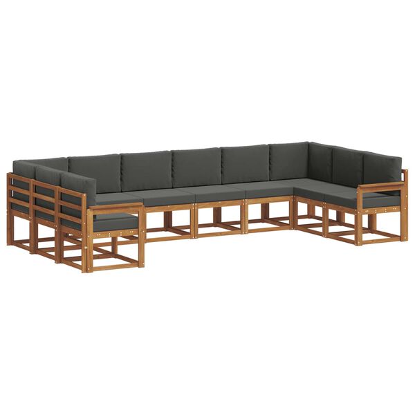 vidaXL V&auml;li diivanikomplekt padjaga 10 pcs Looduslik ja antriit