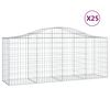 vidaXL kaarekujulised gabioonkorvid 25, 200x50x80/100cm tsingitud raud