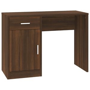 vidaXL kirjutuslaud sahtli ja kapiga, pruun tamm, 100x40x73, tehispuit