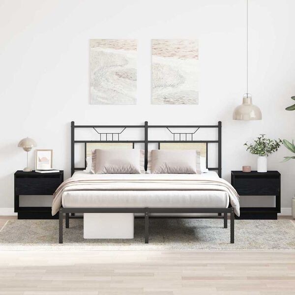 vidaXL &Ouml;&ouml;tuba sahtliga 2 pcs Must tamm 45 x 34 x 44 cm Tehispuit