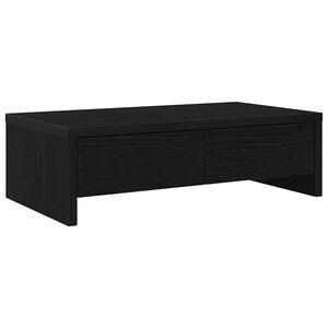 vidaXL monitorialus sahtlitega, must tamm, 50 x 27 x 15 cm, t&ouml;&ouml;deldud puit