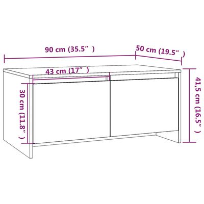 vidaXL kohvilaud, betoonhall, 90 x 50 x 41,5 cm, puitlaastplaat
