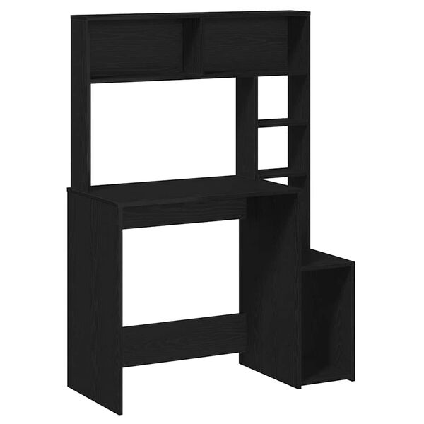 vidaXL riiulitega kirjutuslaud, must, 100x45x140 cm tehispuit