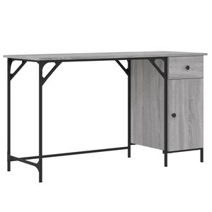vidaXL arvutilaud, hall Sonoma tamm, 131 x 48 x 75 cm, tehispuit