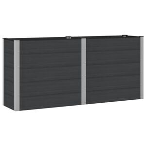 vidaXL K&otilde;rgendatud aia taimelava Must 200 x 50 x 91 cm