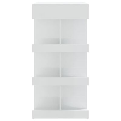 vidaXL baarilaud riiuliga, kõrgläikega valge, 100x50x101,5 cm