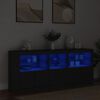 vidaXL puhvetkapp LED-tulega, must, 162x37x67 cm