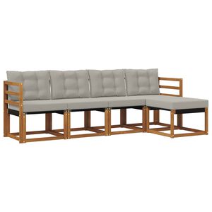 vidaXL V&auml;li diivanikomplekt padjaga 5 pcs Looduslik ja Hele Hall