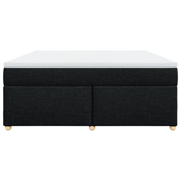 vidaXL kontinentaalvoodi madratsiga, must, 180x200 cm, kangas