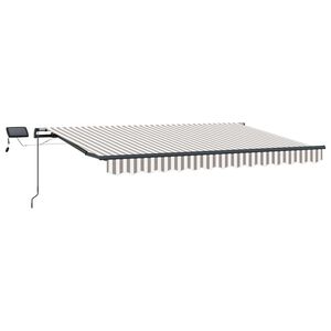 vidaXL K&auml;igukohandatav varikatus Helehall ja valge 500 &times; 350 cm kangas