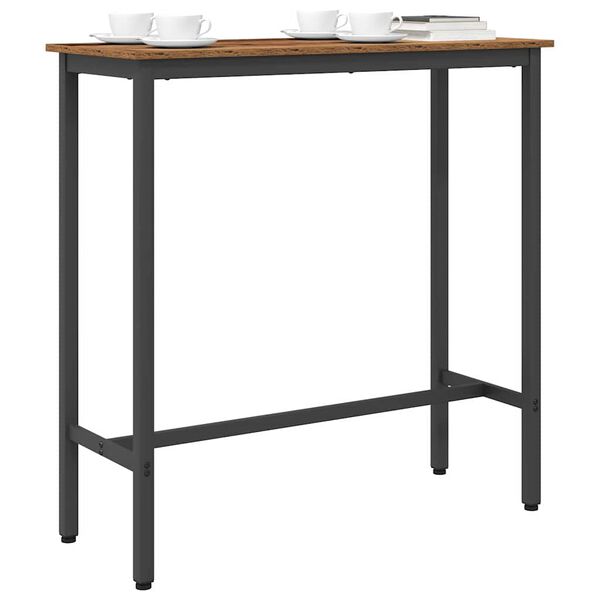 vidaXL laud Vana puit 100 x 40 x 100,5 cm T&ouml;&ouml;deldud puit ja teras