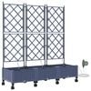 vidaXL Aiakonteiner Kastmise ja Ratastega 3 tk Hall 120 x 40 x 132 cm