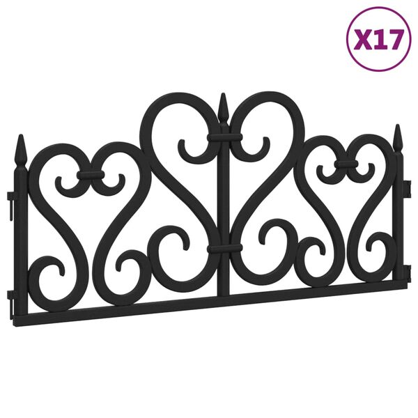 vidaXL murupiirded 17 tk must 10 m PP