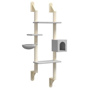 vidaXL seinale kinnitatav kassi kraapimispost, helehall, 180 cm