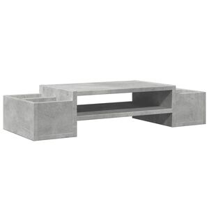 vidaXL hoiuruumiga monitorialus, betoonhall, 70x27x15 cm, tehispuit