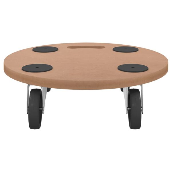 vidaXL ratastega alused 2 tk, ümmargune, tehispuit