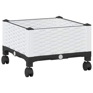 vidaXL Aiakast v&auml;hemalt ratastega Valge 40 x 40 x 33 cm PP