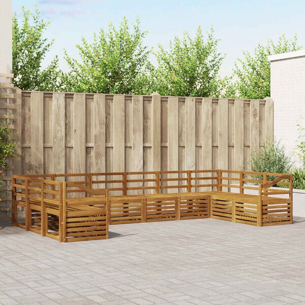 vidaXL Diivanikomplektid 10 pcs Neutraalne Tugev akatsiapuu