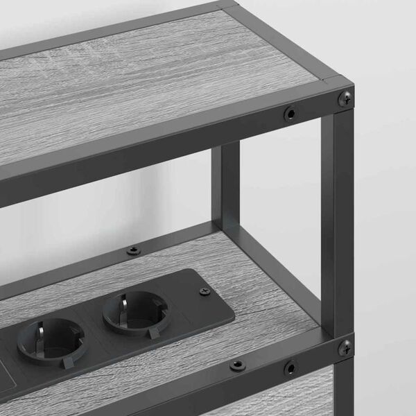 vidaXL Hoiustamispeatoe riiuliga peaga Hall Sonoma 120 cm Tehispuit