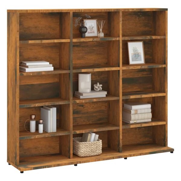 vidaXL CD-kapp, suitsutatud tamm, 100 x 23 x 89,5 cm, tehispuit