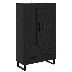 vidaXL K&otilde;rgushein sahtliga Must tamm 69,5 x 31 x 115 cm Tehispuit