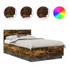 vidaXL Voodi raam peaga Suitsetatud tamm 120 x 200 cm Tehispuit