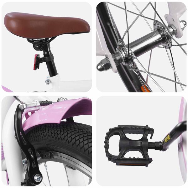 vidaXL Laste Bike 18 Tolli 5-7 aastastele Hele roosa