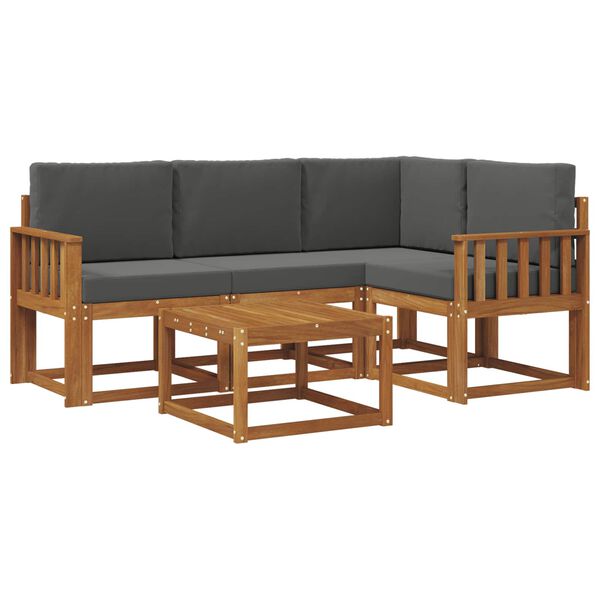 vidaXL V&auml;li diivanikomplekt padjaga 5 pcs Looduslik ja antriit