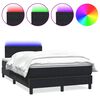 vidaXL kontinentaalvoodi madrats ja LED, must, 120x210 cm, samet